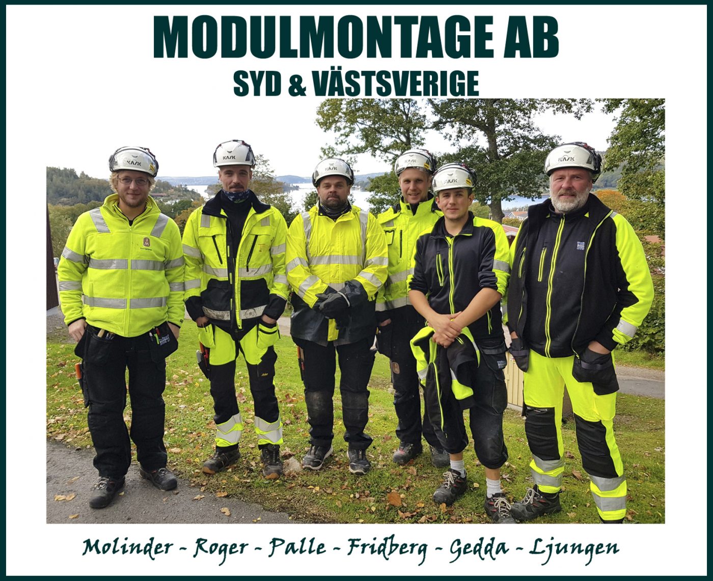 Montagegänget som satte upp modulerna och färdigställde solhuset på Norrskolan i Uddevalla.